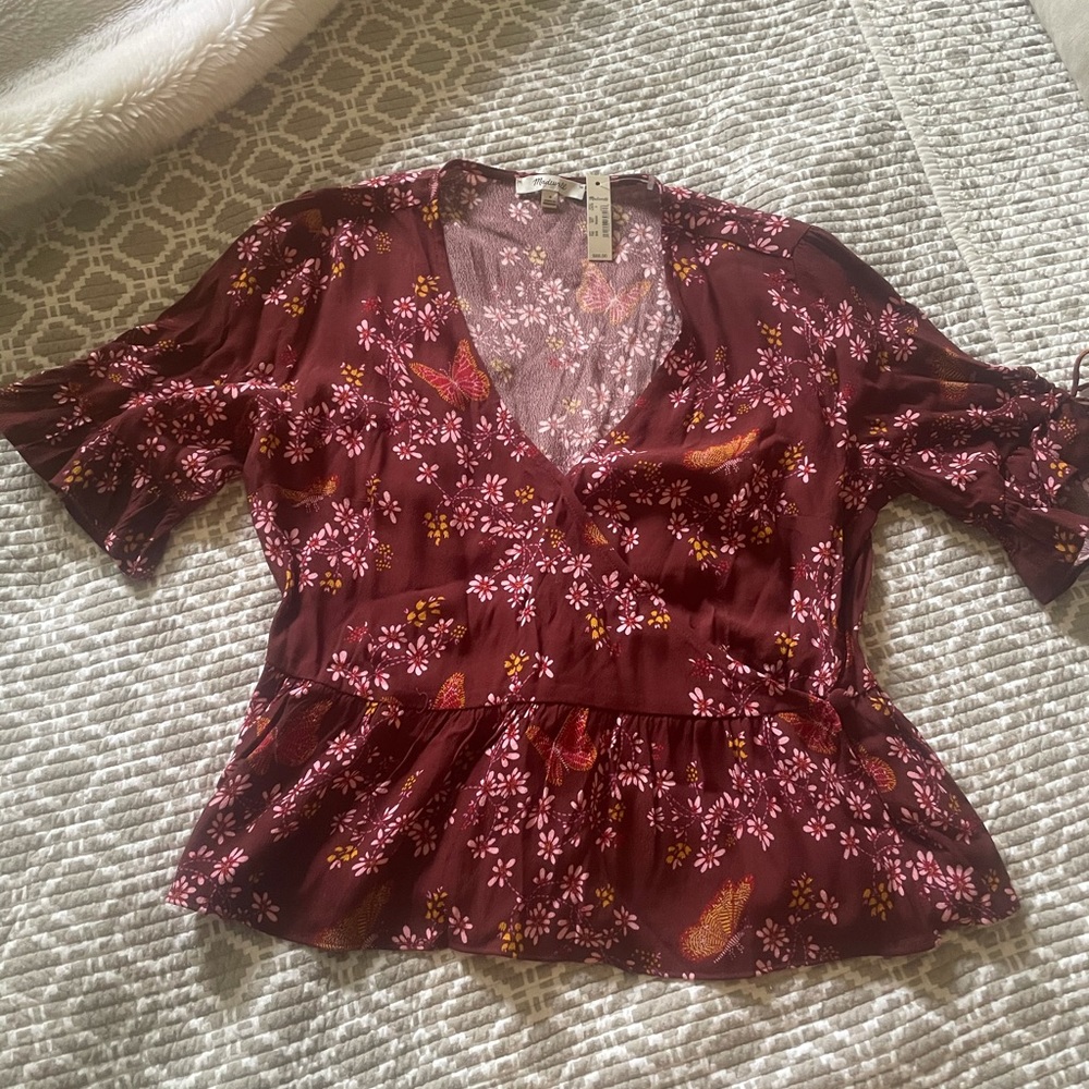 Madewell butterfly wrap blouse(size 4) New w/tags